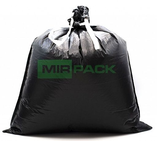 Мешки для мусора 35 л с завязками 30 мкм, ПСД, черные (в рулоне 10 штук, 50х60 см) - Вид 4